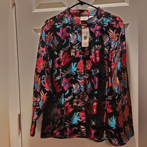Chicos Women's Kimono Jacket Floral Blazer Size 3
